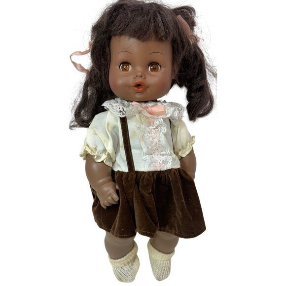 Vintage 1971 Horsman African American 14" Sofskin Baby Doll Drink Wet Sleep Eye - Picture 1 of 12